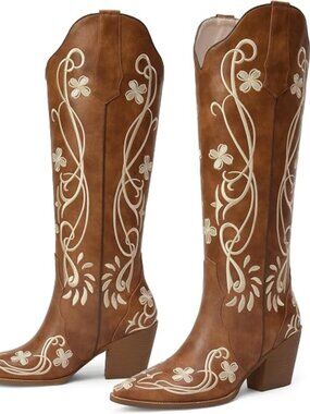 Cowgirl Boots Women Knee High Vintage Cowboy Boots